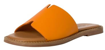 Tamaris Damen Mules Pantoletten Leder Sommer; ORANGE/orange; 37 EU