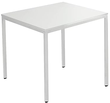 SCHÄFER SHOP Pure Schreibtisch, Quadratrohrfuß Arbeitstisch, B 80 x T 80 x H 72 cm, Bürotisch mit Tischplatte, Mehrzwecktisch quadratisch in lichtgrau/Gestell in lichtgrau