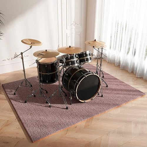 Soundproof Drum Rug Mat Non-Slip Drum Mat for Electronic Jazz Drum Kit, Bass Drum & Snare, Ultimate Musical Instrument Carpet
