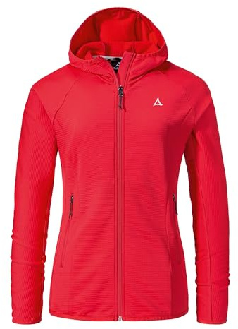 Schöffel Damen Fleece Hoody Style Cascata WMS, Fleecejacke mit Kapuze aus 2-Wege-Stretch, wärmende Outdoorjacke mit 2 Außentaschen, rosehip, 46