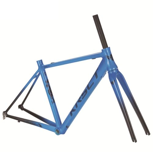 HIMALO Rennrad-Rahmensatz 700C Leichtgewicht Aluminium-Legierung Fahrradrahmen 44cm/46cm/48cm/50cm Rahmen Mit C-Bremse QR 100/130mm Mit Carbon-Gabel(Size:46CM)