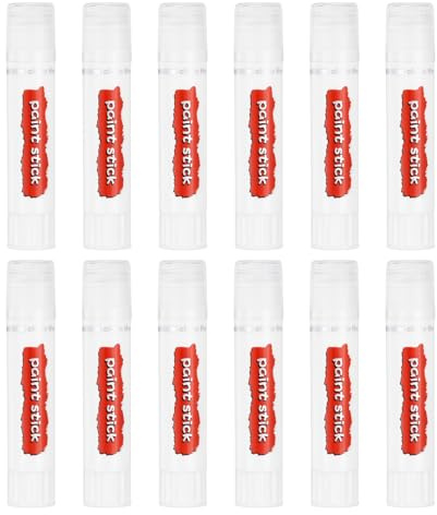 PATIKIL Tempera Paint Sticks, 12 Pcs Solid Tempera Paints Sticks Washable Bulk Markers Pen Quick Drying for Artists Beginners Art Supplies, White