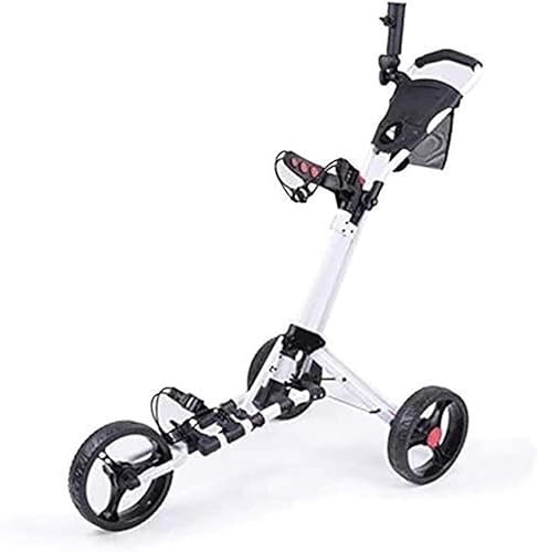 WaiDXn Carrello da Golf Carrello da Golf Push Pull a 3 Ruote, Carrello Compatto da Tirare, Carrello da Golf Pieghevole con portaombrelli