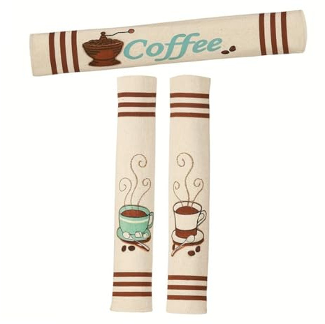 ULTECHNOVO 3 Pezzi Coprimaniglia Frigorifero da Protezione per Maniglie Elettrodomestici Decorazione per Cucina Lavabile e Resistente Macchie e