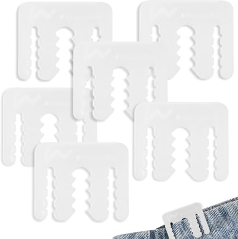 MidingChai Clip para Pantalones para Niños, Estrechar Cintura Pantalon sin Costuras, Botones para Vaqueros Antideslizantes, Diseño 3D con Caja de Almacenamiento, para Bebés, Niños y Adultos, 6Pcs