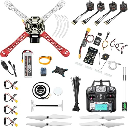 HAWK‘S WORK F450 Drone-byggsats, Komplett DIY Quadcopter-set med Pixhawk & GPS, Fullständig Kit för Drone- och Teknikentusiaster och Forskare (A)