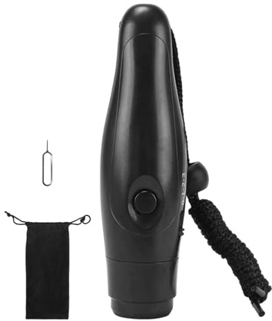 YueShengYCHUANG Silbato Electrónico para Árbitros con Diseño Ovalado Ergonómico Silbato de Emergencia con Botón de Mano Material PP Y Sonido Claro Adecuado P, Negro