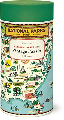 Cavallini Papers & Co. National Parks Map 1000 Teile Puzzle, Multi