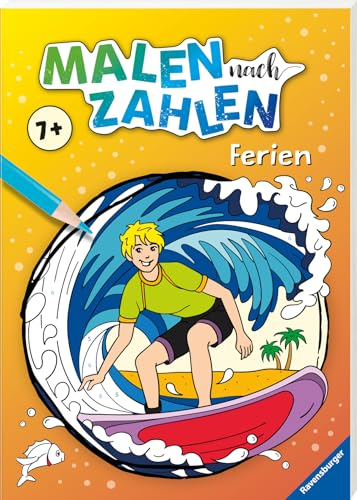 Ravensburger Malen nach Zahlen ab 7 Jahren Ferien - 48 Motive - Malheft für Kinder - Nummerierte Ausmalfelder