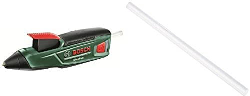 Bosch GluePen Cordless Glue Gun with Integrated 3.6 V Lithium-Ion Battery with 2609256A04 7mm Transparent Glue Stick