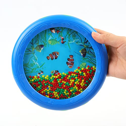Ocean Drum Wave Bead Drum Soft Sea Sound Music Gift Musical Tool (Bleu)