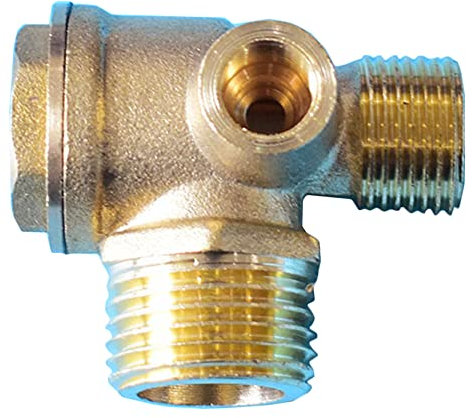 Anawakia Valvola di non ritorno aria a 3 porte, in ottone, con filettatura esterna, compressore d'aria unidirezionale, valvola di non ritegno centrale in ottone