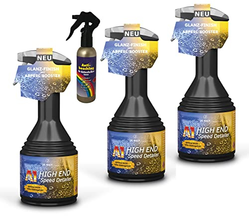 ILODA Set: 3x 500ml Dr. Wack A1 HIGH END Speed Detailer + 1x 100ml Antibeschlag-Spray, Lack-Versiegelung, Auto-Wachs, Wachsversiegelung für alle Autolacke zum Sprühen mit Wasser-Abperl-Effekt