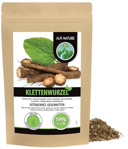 Alpi Nature Burdock Root Tea 500g 1.1 lb, Dried and Cut Burdock Root Pieces, Loose Herbal Tea