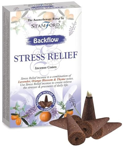 Stamford Backflow Incense Cones for Stress Relief | 30-min Burn Time | Cruelty-Free & Vegan | Hand Rolled Quality | For Exclusive Use with Backflow Burners | 12 Cones Per Pack