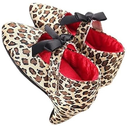 Newborn Baby Girls Princess Shoes Bowknot Soft Sole Crib Shoes with High Heels First Walkers (Multicolor, 0-6 Months)