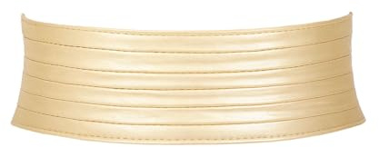 VONMELLI Cinturón ancho para mujer, cinturón elástico de cintura para mujer, para vestidos, moda vintage, cinturón de corsé elástico, apto para contorno de cintura 66-115 cm, dorado, 26-28(Passt