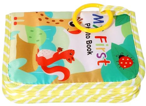 Primer álbum de fotos del bebé | Primer álbum de fotos para bebé | Recuerdo de tela para guardar recuerdos con espejo, para padres, familia, niños, revelación de género, captura recuerdos