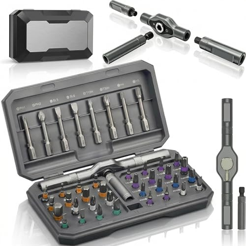 MINYUGUT Set Di Cacciaviti Magnetici 42 In 1, Set Di Cacciaviti A Cricchetto Con Custodia Per La Riparazione Di Computer, Occhiali, Biciclette, Orologi, Campanelli Ad Anello, Mobili