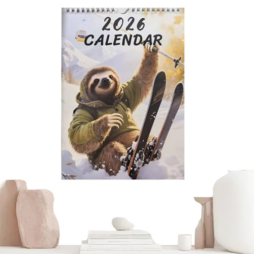 Agenda 2026, calendario mensual de escritorio de pared, páginas de papel grueso, tema divertido de vacaciones, planificación fácil de usar, calendario para el hogar para programar fechas límites