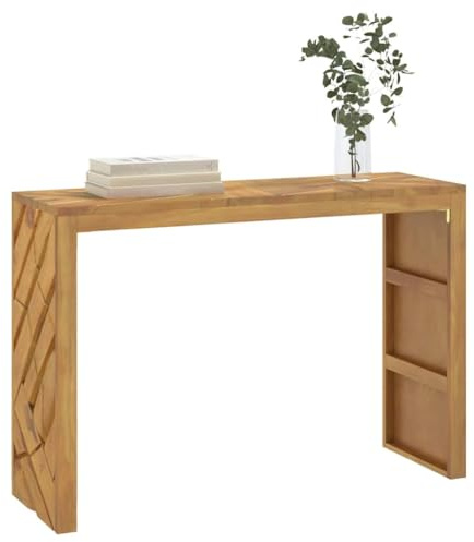 QZZCED Tavolo consolle in legno di teak massiccio, mobile di ingresso robusto e stabile per la decorazione della casa, supporto resistente per piante e album, molteplici usi in soggiorno