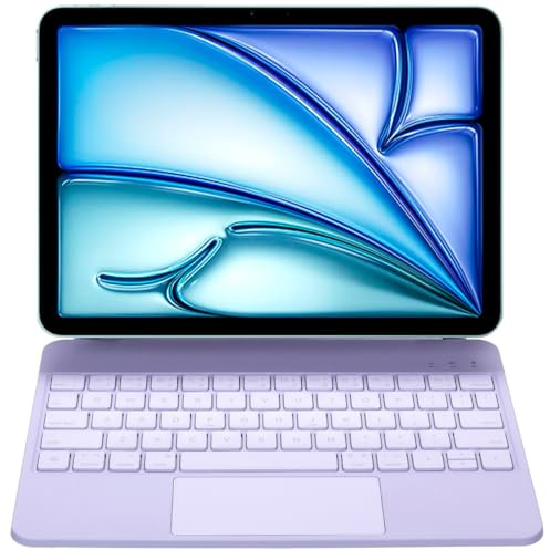 FIABANO Magnetiskt Bluetooth-tangentbord magiskt tangentbord för iPad 10:e generationen | iPad 11 tum (A16), trådlöst tangentbordsstativ | TrackPad Mouse | bakljus