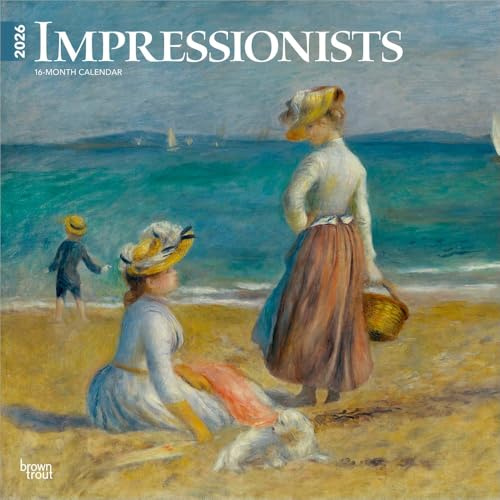 Impressionists | 2026 12 x 24 Inch (Hanging) Monthly Square Wall Calendar | Plastic-Free | BrownTrout | Artists Painting