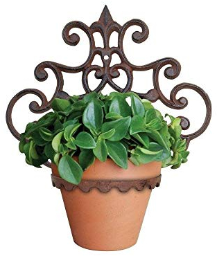 Homescapes, cestino da parete in ghisa, per vasi da fiori e recinzioni da giardino