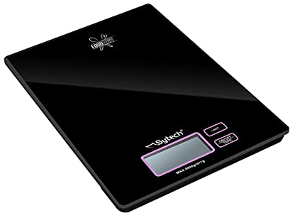 Sytech bascula de Cocina Digital, diseño ·Slim, 5 kg, Negro