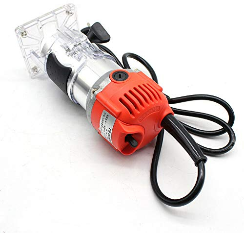 800W Elektrische Oberfräse Trimmer 1/4 Holz Router 220V, tragbarer Handpalmenfräser für die Holzbearbeitung (26×15.5×13.5cm)