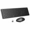 Slim 2.4GHz Wireless Keyboard and Mouse Combo - Full Size English UK Layout with Numeric Keypad and Adjustable DPI Mouse - Black