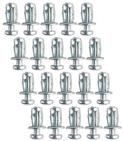 Amagogo 20 dadi jack per vite a petalo in metallo, inserti filettati, tubo di espansione, vite di ancoraggio, bullone di espansione per decorazione di armadi, 6x25 mm