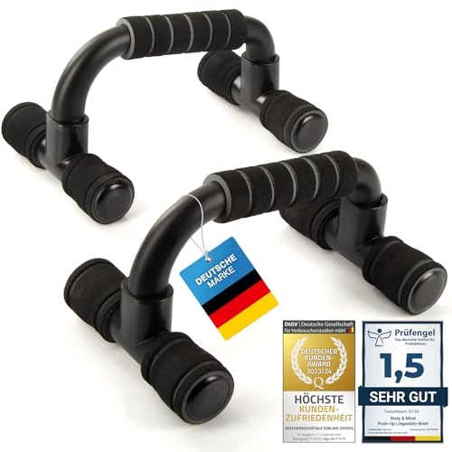 Body & Mind® Push-Up Liegestütz-Griffe; Kompakte Trainings-Griffe Fitness-Rack für Ganzkörper-Training & Effektive Liegestützen; Krafttraining