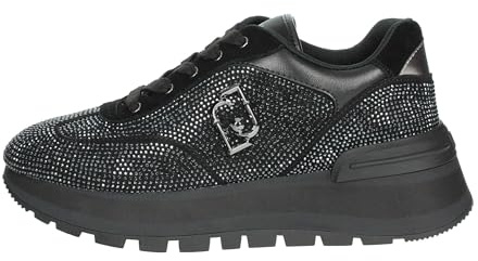 Scarpe donna Liu-Jo Amazing 23 sneaker pelle/ microfiber strass black D25LJ24 BF4053 TX288 40