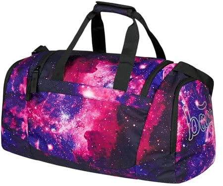 Baagl Sporttasche Kinder Mädchen Teenager – Stylische Reisetasche mit Schuhfach – Tasche für Sport, Fußball, Ballett, Schule & Freizeit, Schwimmtasche, 25 l (Galaxy)