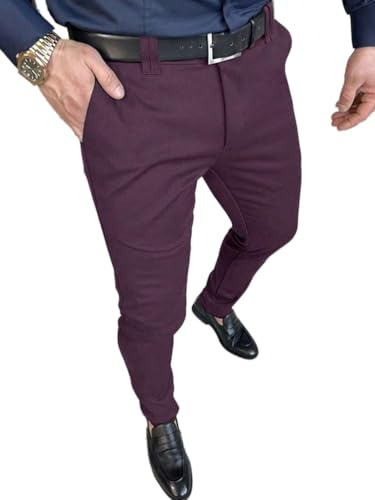 Oanviso Hommes Chino Pantalon Slim Fit Élastique Mode Pantalons Moulants Casual Stretch Pant Doux Business Skinny Pants de Costume Coupe Ajustée Grande Taille