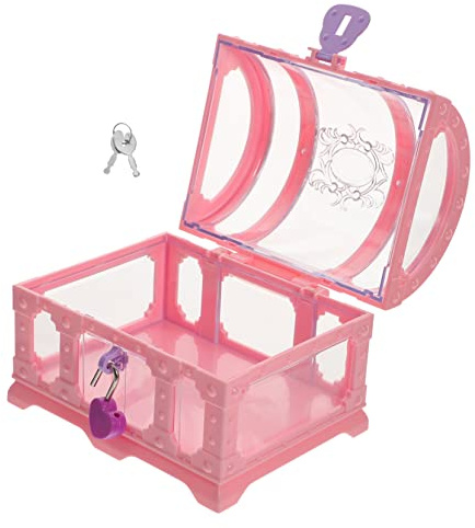 FRCOLOR Coffre Trésor Pirate Petit Boîte À Jouets Et Bijoux Compacte Avec Serrure Pour Enfants Décoration Fête D'Anniversaire Léger Et Résistant 5.51 X 4.33 X 4.13 Pouces