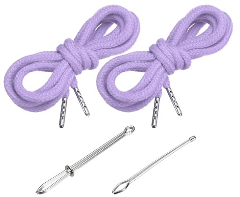 PATIKIL Drawstring Cords 130cm / 51 Inch, Light Purple, 2pcs | Replacement Draw Strings, with 2pcs Easy Threaders, for Shorts Pants, Jackets, Coats, Sweatpants, Hoodie