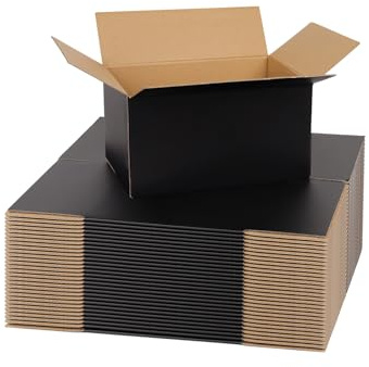 6x4x4 Black Shipping Boxes for Small Business, 30 Pack Corrugated Cardboard Box, Small Boxes for Shipping Packing