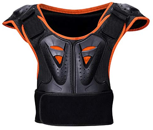 OEUVREBY Outdoor Children Kids Protective Armor Cycling Body Protective Jacket Gear S Black+Orange