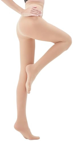 BellaAchtung Medias de compresión médicas para mujer y hombre, largas 20-30 mmHg, soporte graduado, medias de compresión con envoltura de dedos, medias de compresión para varices y edemas, beige, XL