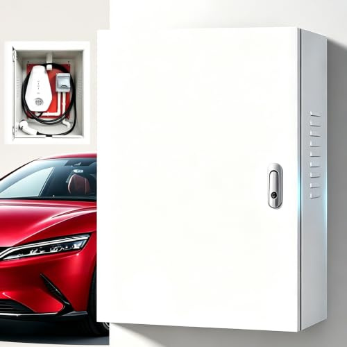 Outdoor Electric Vehicle Charger Enclosure, Charger Station Cover Case | Rainproof Dustproof EV Charger Protection Wall Lock Box, Indoor/Outdoor Cable Organizer(50x25x60cm/20x10x24in)
