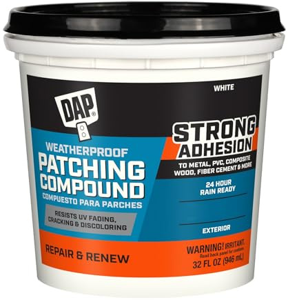 DAP Weatherproof Patching Compound, White, 32 Oz (7079818787)