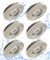 Trango 6er Set Einbaustrahler IP65 aus Edelstahl gebürstet 6729IP65-062MO inkl. 6x 5 Watt 3000K warmweiß Ultra Flach LED Modul für Bad, Dusche, Einbauspots, Deckenstrahler, Deckenlampe, Badleuchte