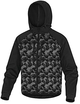 Delta Plus MOOVENCTM Chaqueta de dos componentes de poliamida Ripstop con revestimiento de poliuretano y poliéster con 2 capas laminadas, acolchada, negro/camuflaje, talla M