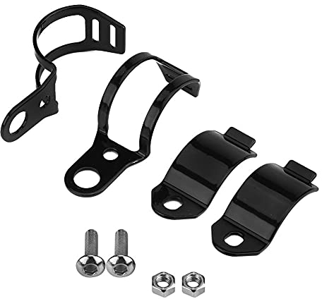 Clignotants de Moto Supports de Montage Pinces compatibles avec 30-45mm Fourche Avant Scooter 2 pièces(Noir)+Support de Clignotant Moto Guidon+Support de Clignotant Moto Guidon Support de Clignotant