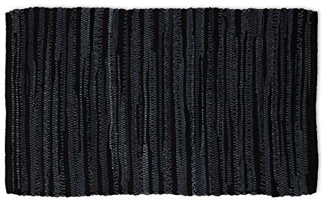 DII Chindi Home Collection Handwoven Multicolor Area Rag Rug, 20x31.5, Black