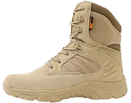 RORUN 8 inch Men's Women Military Tactical Work Boots Side Zipper Motorcycle Combat Swat Desert Boots Casual Hiking Boots Hiking Trekking Backpacking Mountaineering Outdoor Shoes