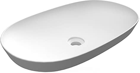 Lavabo empotrado ovalado alargado sin agujero Variant 60 x 36 cm blanco