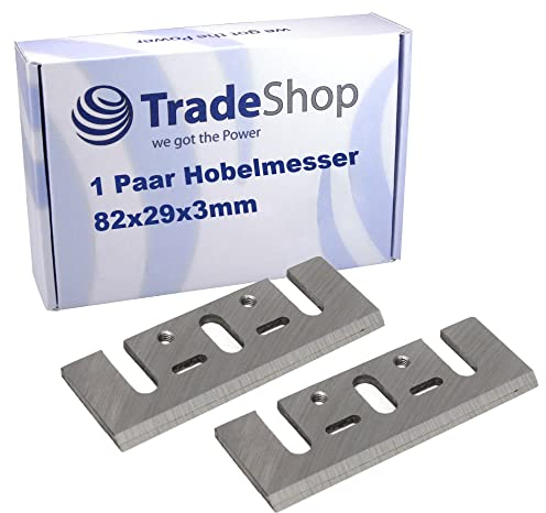 Trade-Shop - Cuchillas de cepillado (HSS, 82 x 29 x 3 mm, compatible con Hitachi FP-20SA P20V, Wolf/Kango 8614 8657, Bosch GHO 20-82)